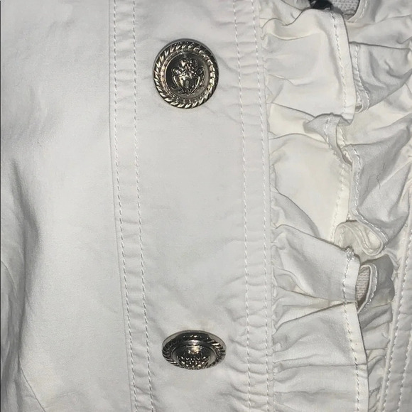 INC white Military Ruffled Jacket PL - Picture 2 of 6